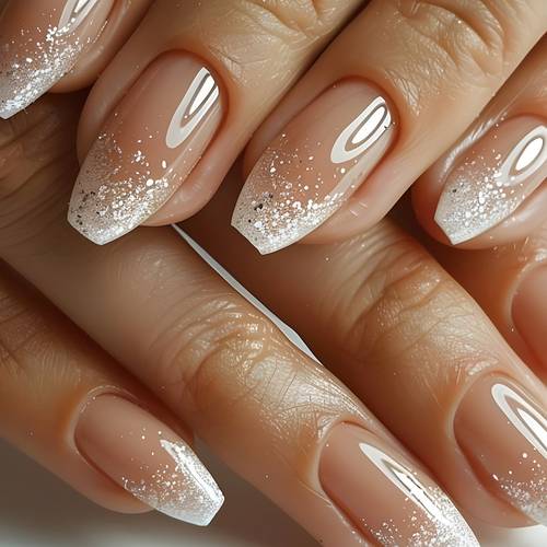 216pcs 9pcs mermaid tail french manicure nail sheets glitter water drop type false nails stickers suitable for women