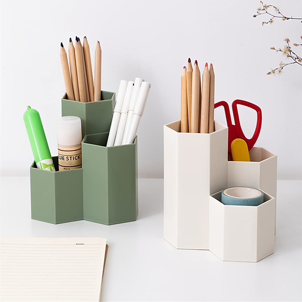 Set 5 Pots à Crayons DIY - Organisateur Bureau Modulable Pour Stylos, Fournitures, Maquillage - Rangement Étudiant/Bureau