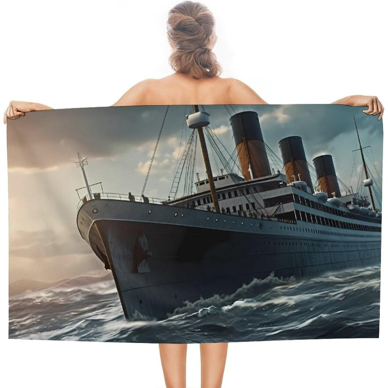 

Titanic-inspired Quick-dry Beach Towel - Oversized, Sand-resistant Polyester Bath & Travel Blanket, 27.5x55 Inches - Kitchen & Dining Room Decor