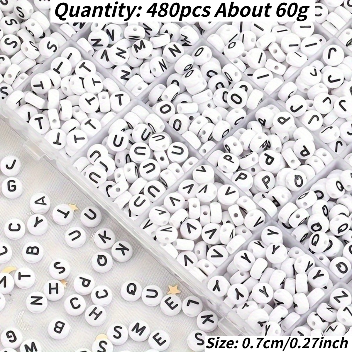 vowel beads sold on Temu United States