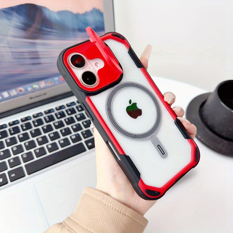 TEMU Phone Case: New Stylish Lens Holder With Magnetic Anti-drop Phone Case For Iphone 11, 12, 13, 14, 15, 16 Pro & 16e