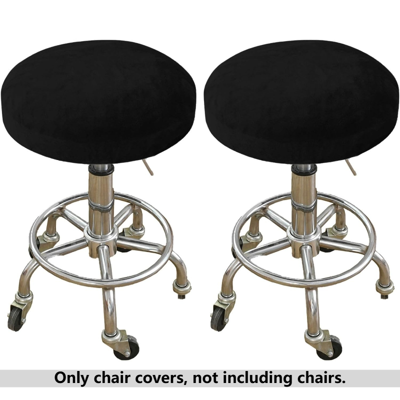 TEMU 2pcs Housses de tabouret rond élastiques, adaptées aux chaises pivotantes et aux petites chaises rondes, housses de chaise circulaires