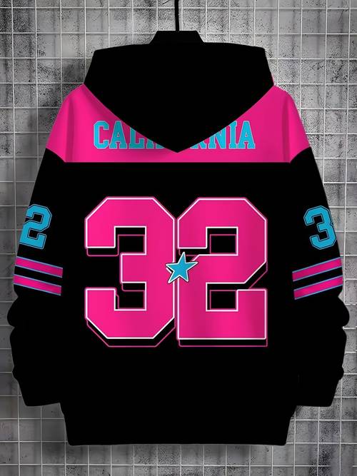 new autumn winter printed design not textured 2026 mens plus size hooded sweatshirt mens vintage style sweatshirt c letter logo artistic font circular pattern 1987 01inch sport division striped accents