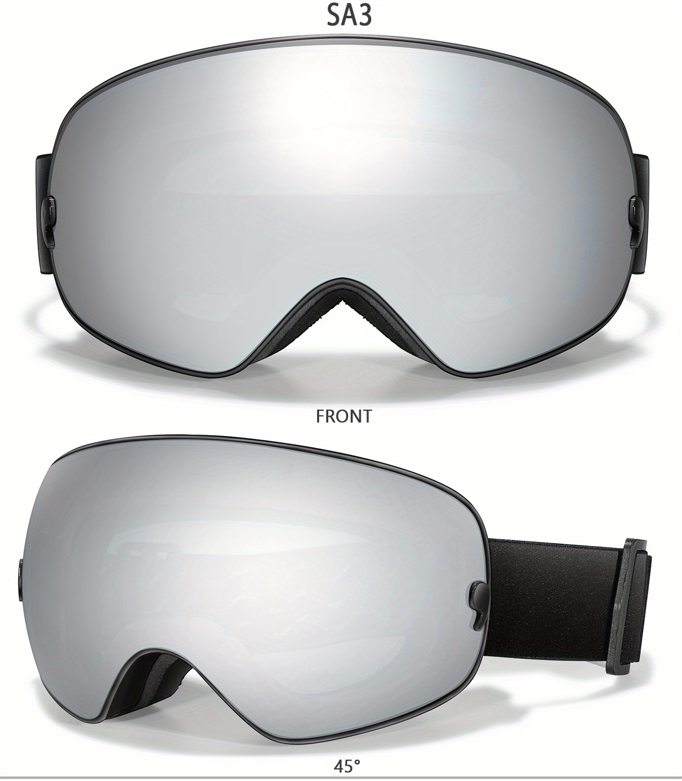 Winter Sports Outdoor Snowboarding Skiing Snow Skiing Goggles TPU Frame Men'S Women'S Teenagers Available, Free Night Vision Lens/Myopia Frame/Goggle One Each