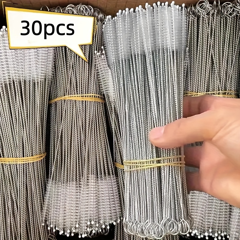 TEMU Lot de 30 brosses de nettoyage pour en acier inoxydable, brosses de nettoyage à long manche pour , tasses, casseroles, tuyaux et claviers,