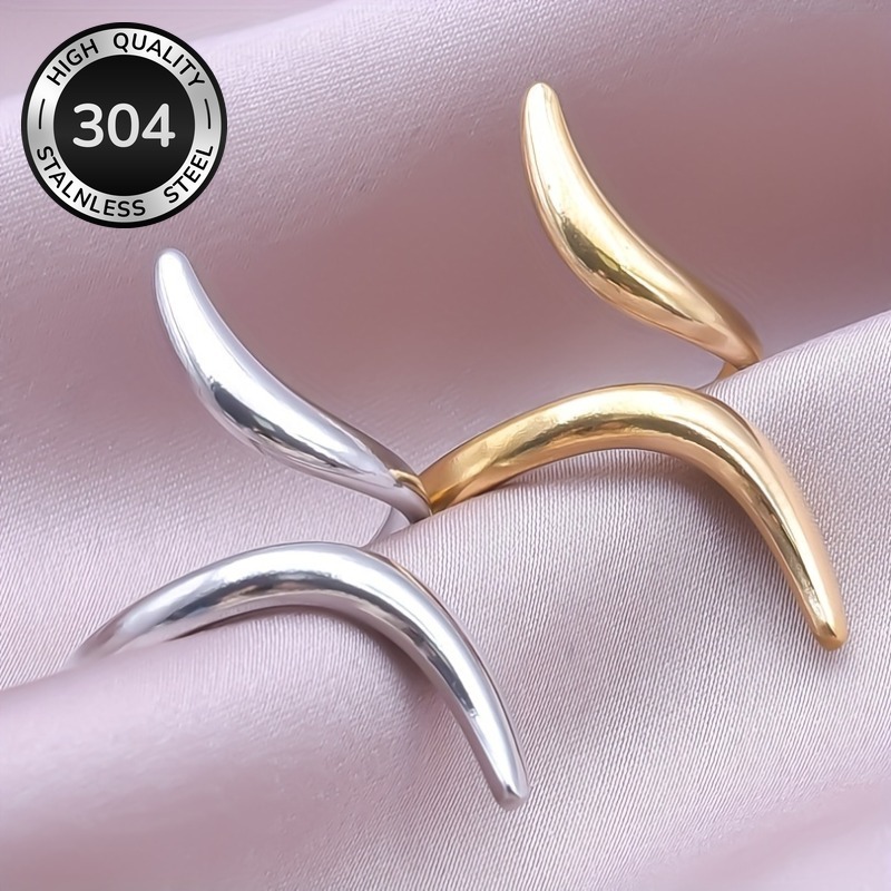 304 Stainless Steel Adjustable Open Ring for Women and Men