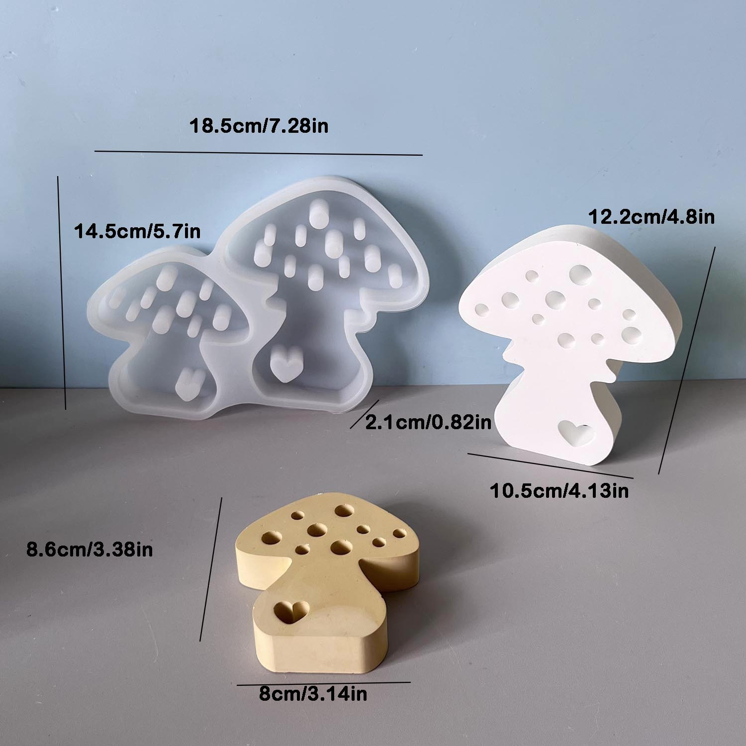 Of Large And Small Mushroom Ornament Molds, Plaster Molds For Home Decoration, Epoxy Resin Molds