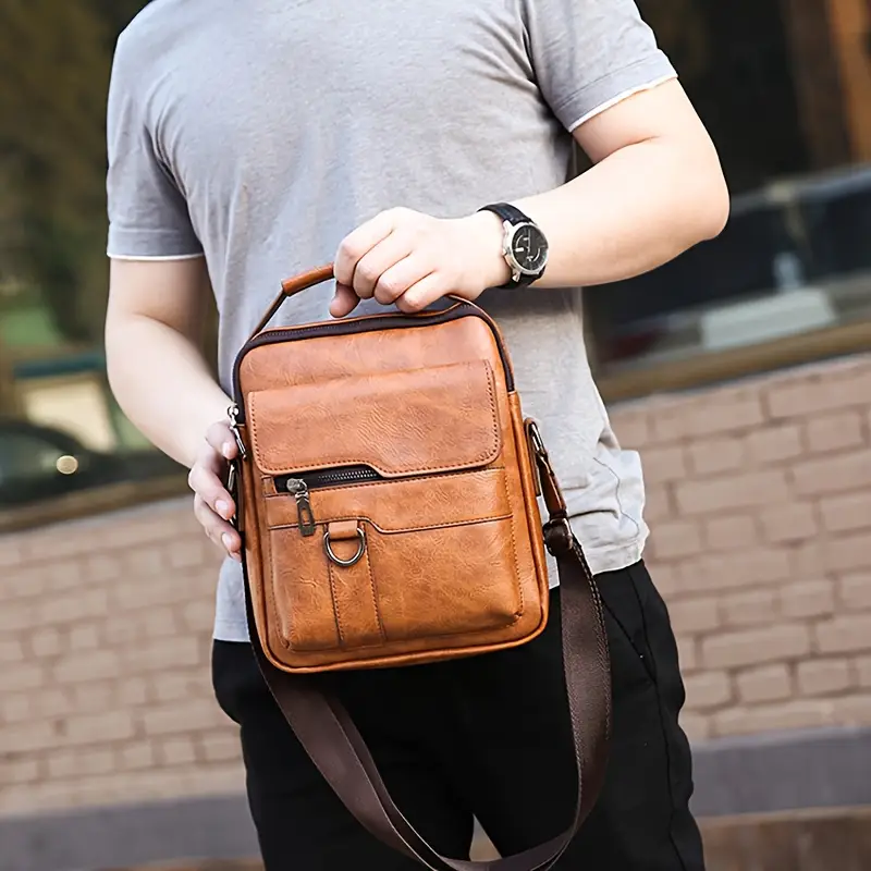 a single shoulder crossbody bag for men women with long wallet and short wallet integrating business leisure and commuting support details 3
