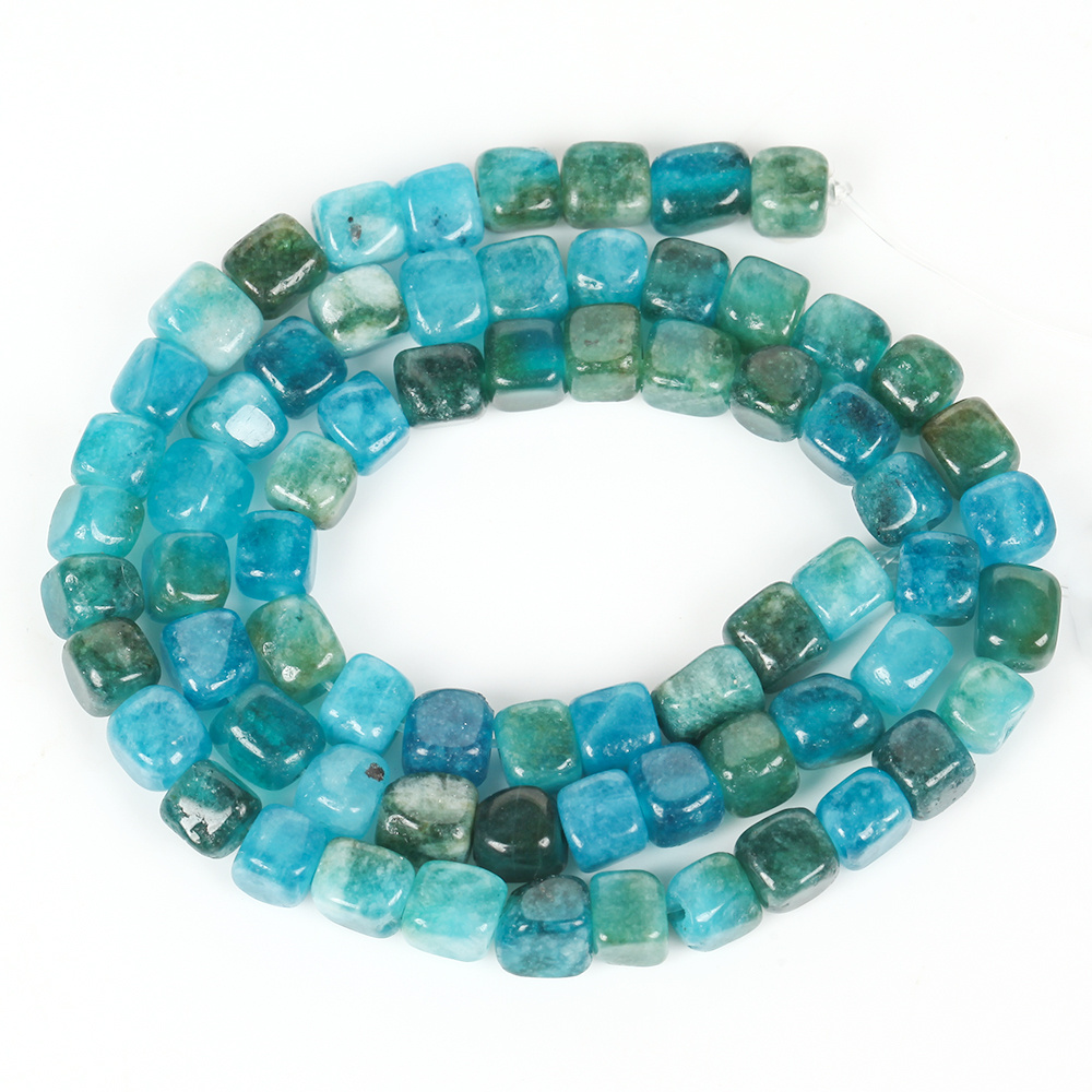 TEMU Perles d'apatite bleu turquoise naturel de 5 mm, perles de pour la fabrication de bijoux océaniques et bohèmes, 63 à 67 pièces