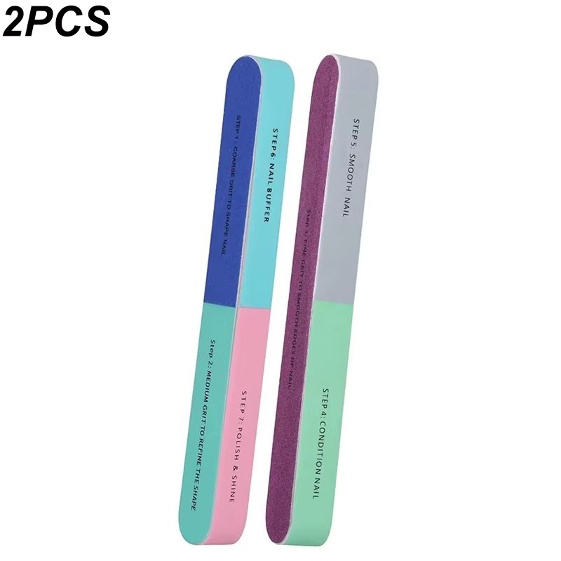 1/2/3/5/12pcs/set 7 Sides Nail Buffers Files Professional Polisher For Nail Art Manicure Polishing Block Buffing Accessories Cream Tools
