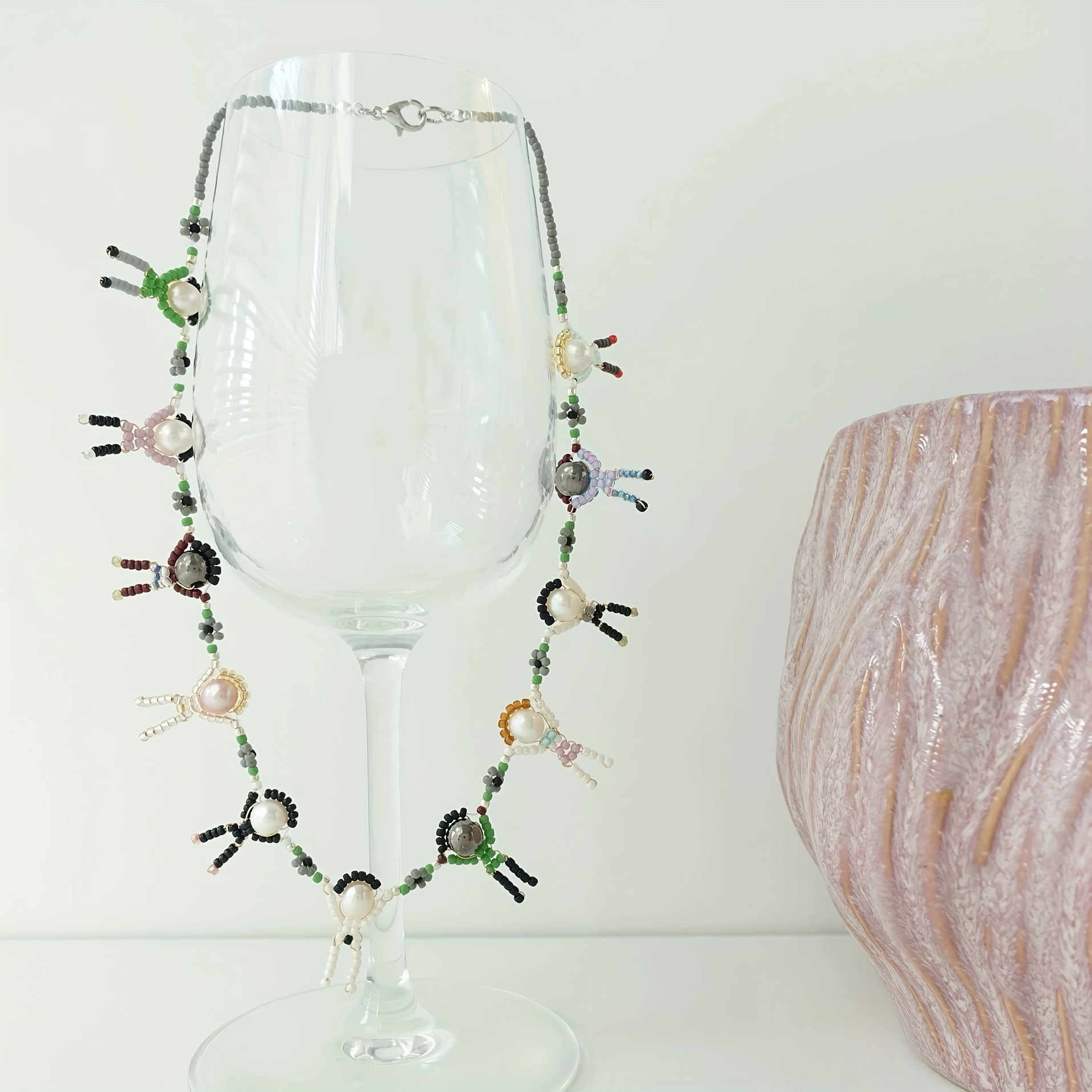 Boho Style Beaded Necklace with Freshwater Pearls