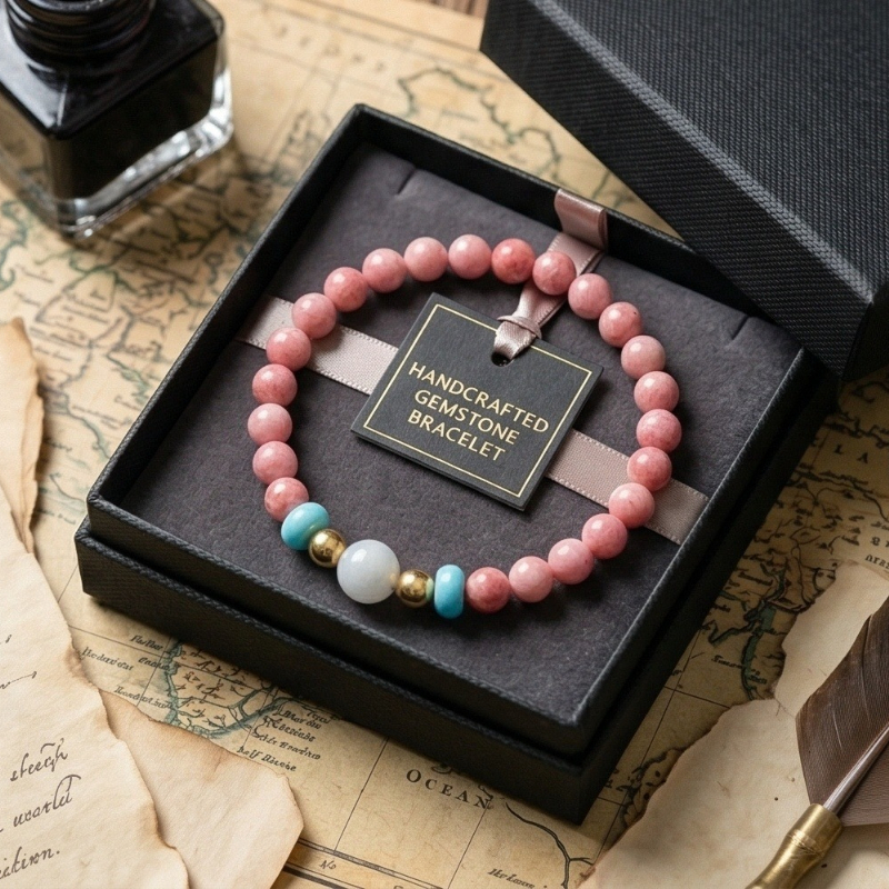 Women's Natural Gradient Pink Bracelet, Versatile Gift