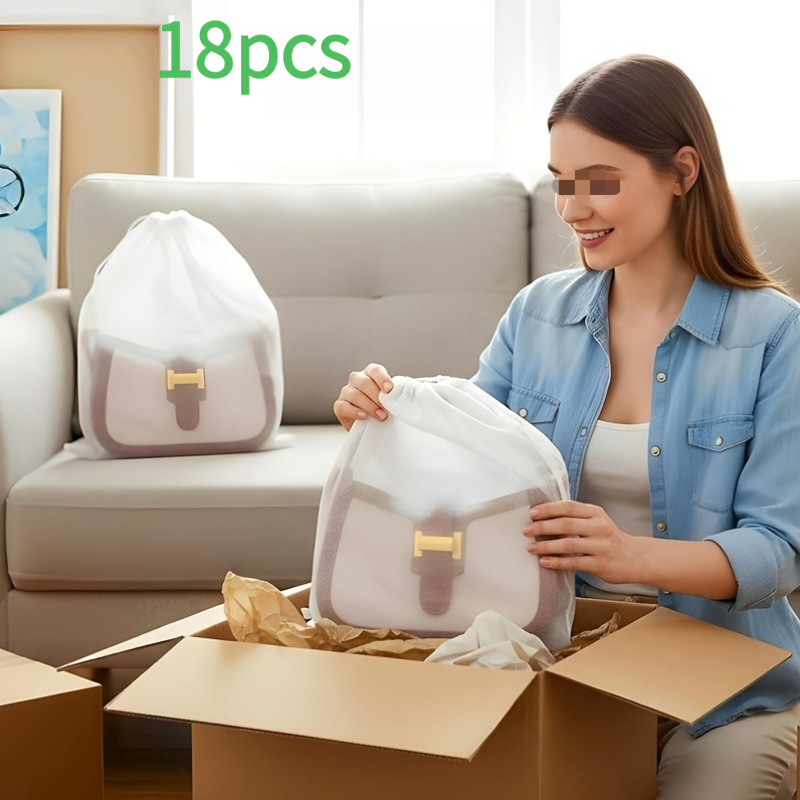 TEMU 18pcs Non-woven Breathable Pouches. Suitable For Use In Handbags, Clothing, Shoes, Underwear Storage Covers. For Travel. For Suitcases, Business