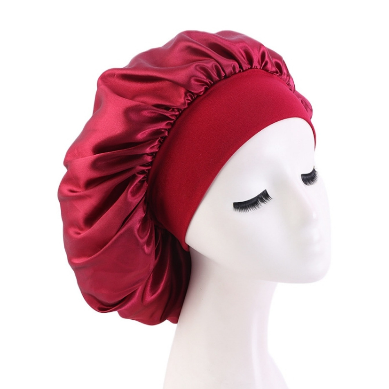 

Un bonnet pour dormir, des bonnets à cheveux en satin, un bonnet de sommeil à bande élastique douce, un enveloppement de cheveux pour les cheveux bouclés