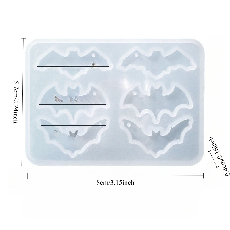 TEMU Stampo in silicone resina Halloween, stampo in silicone per orecchini a forma di pipistrello, collana, resina epossidica per di gioielli
