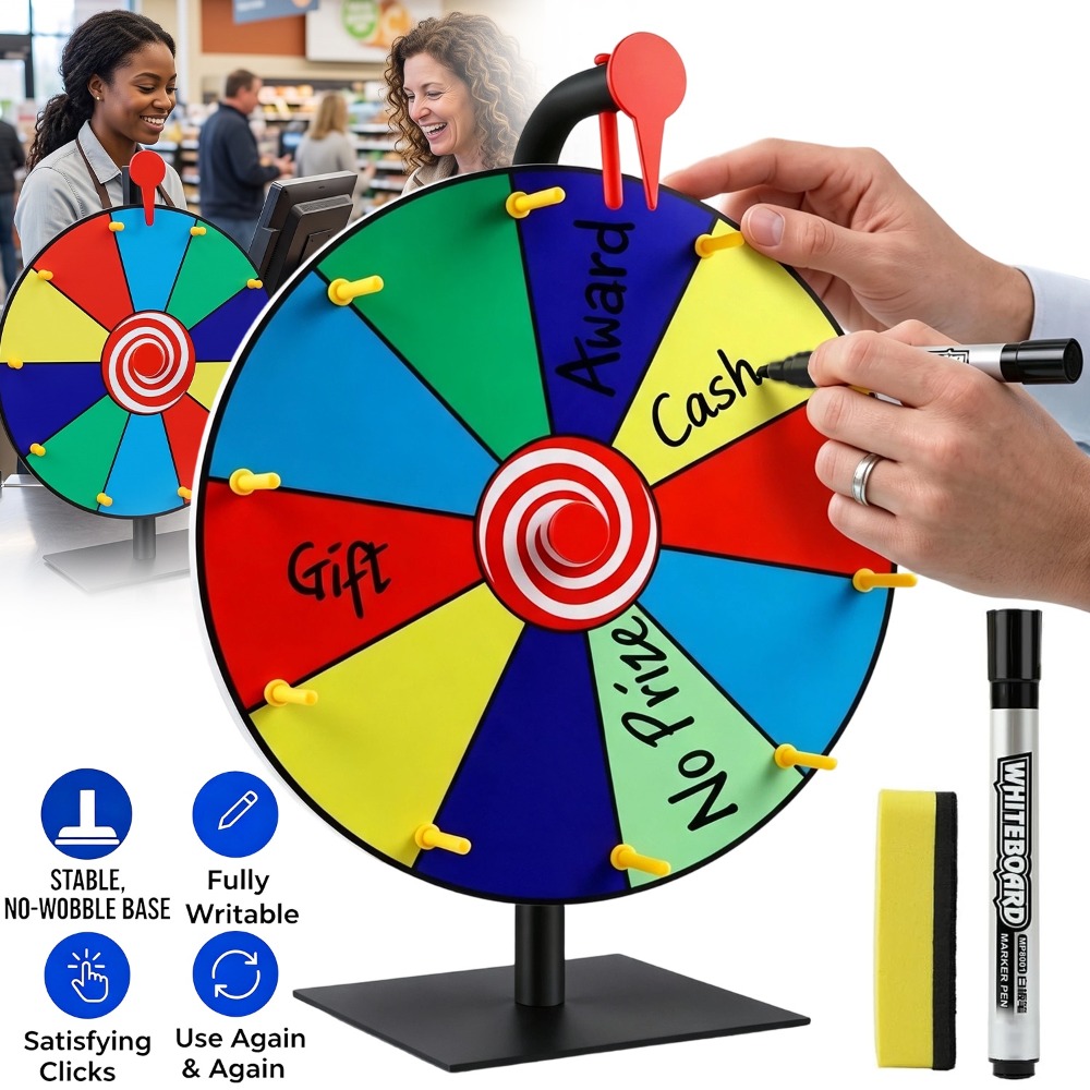 Image of 1pc 30cm 10-grid Color Lottery Turntable Suitable For Carnivals, Trade Exhibitions, Class Awards, Party Games, And Fundraising Activities