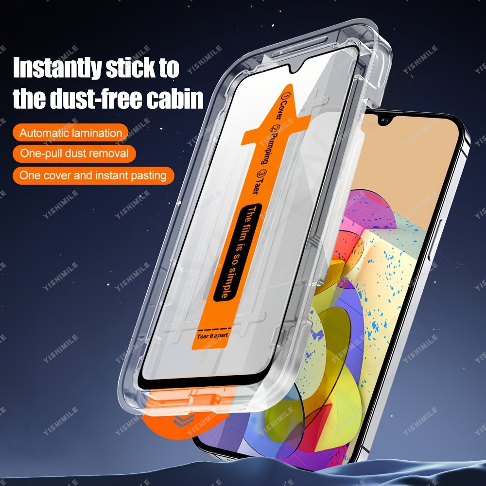 2 bucăți Protecții de ecran de înaltă definiție [Design pentru îndepărtarea prafului] compatibile cu for Samsung Galaxy A06 A07 A15 A16 A17 A25 A26 A34 A35 A36 A37 A54 A55 A56 A57, fără bule, potrivire precisă, compatibile cu husă, material de înaltă calitate