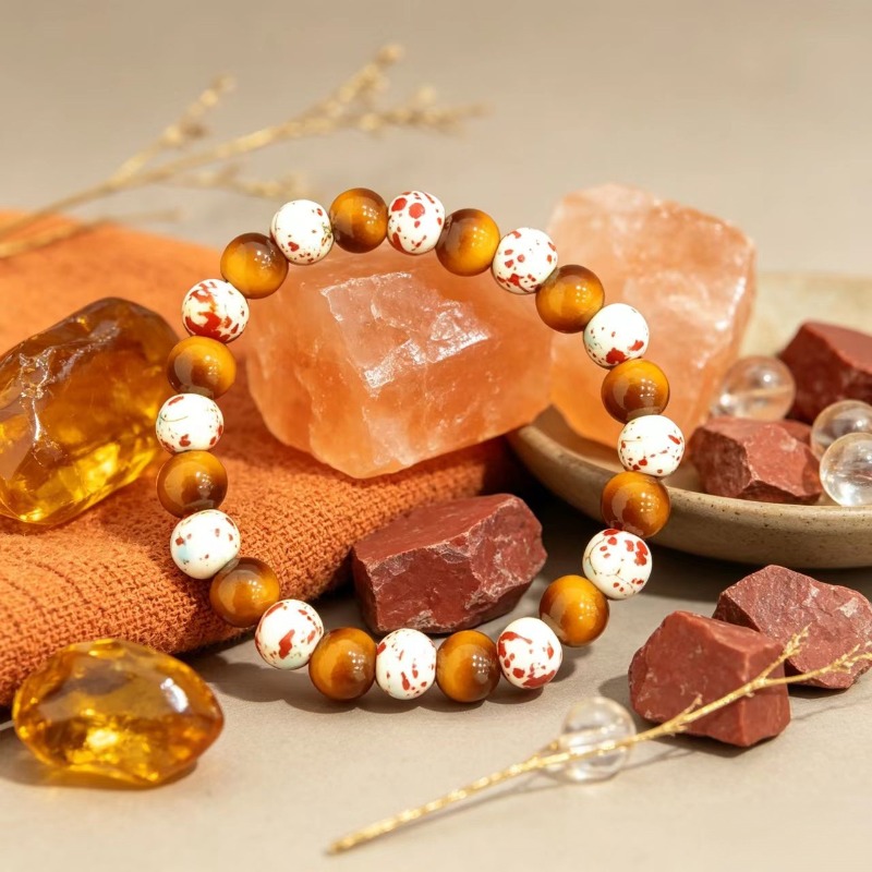 Women's Golden Brown Tiger Eye Stone Bead Bracelet