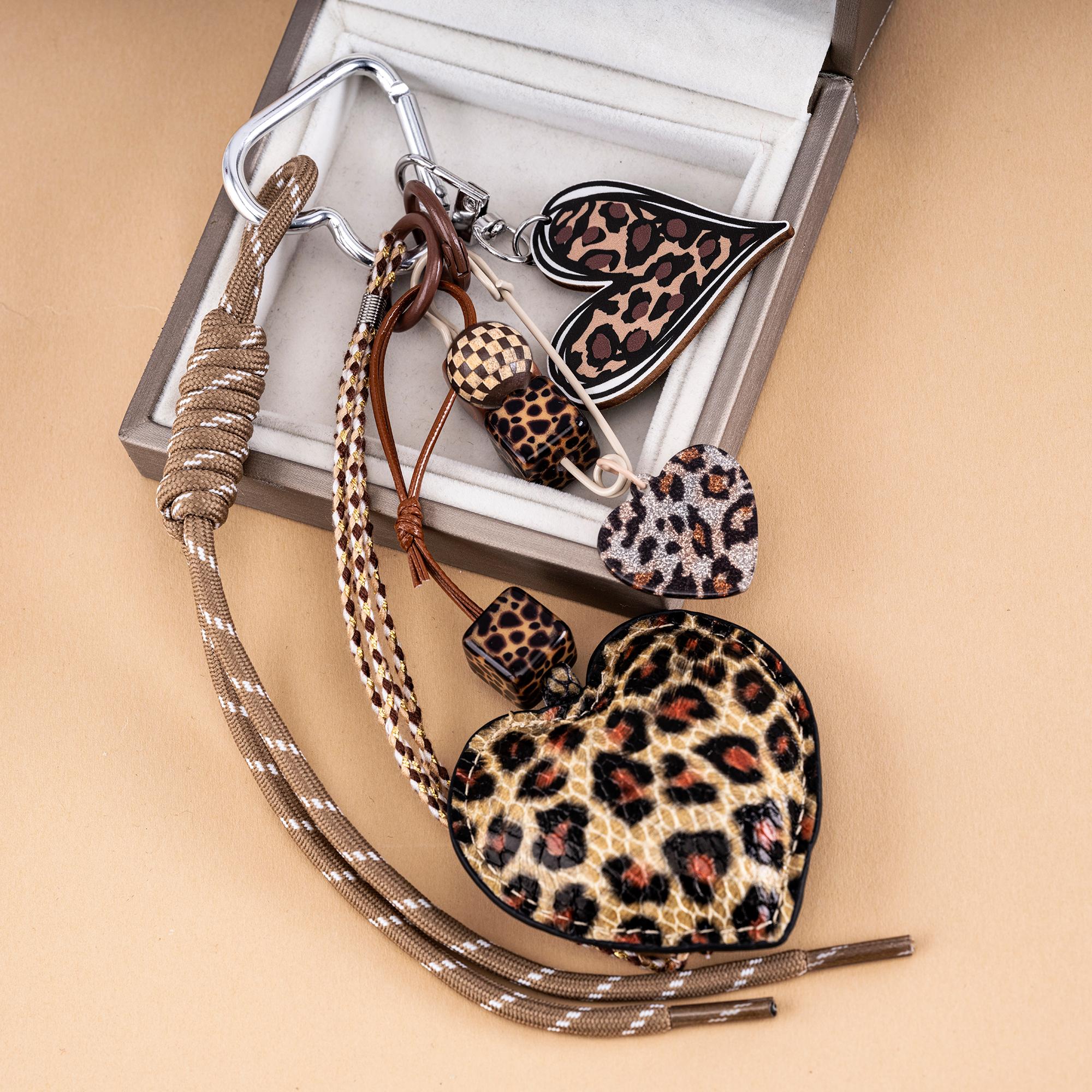 TEMU New Pu Heart Keychain, Luxurious Heavy-duty , Versatile And Elegant Bag Charm, Stylish And Fashionable Wrist Keychain, Hand-woven Car Key And