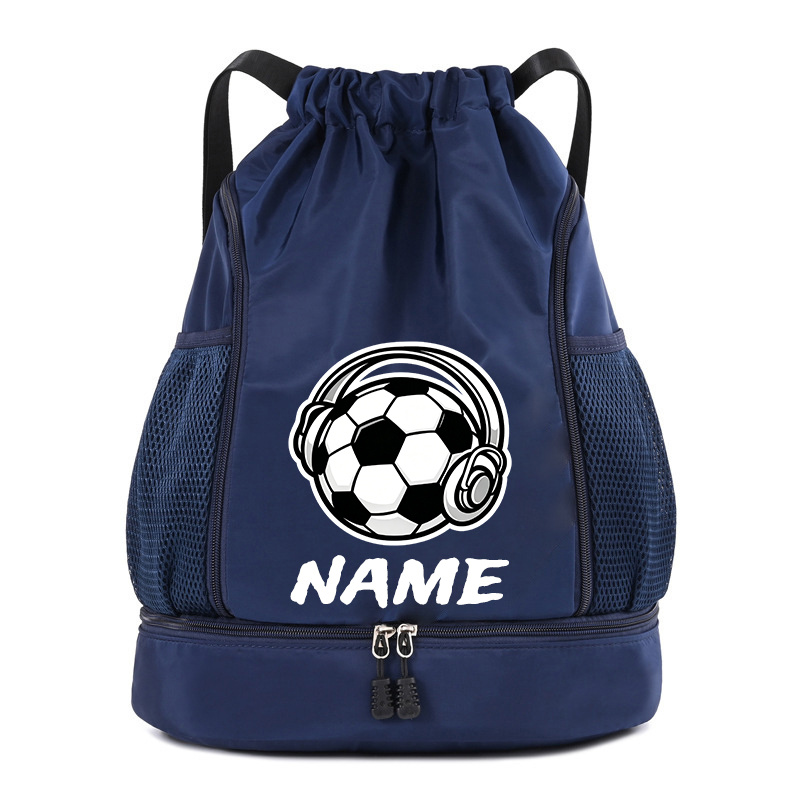TEMU Customizable Name/text Football & Gym Backpack With Shoe Compartment & Wet/dry Separation - Large Capacity Lightweight Suitable For Travel,,