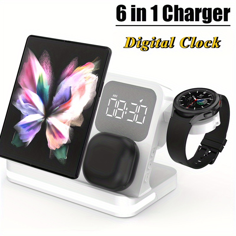 with app multifunctional wireless charger alarm clock speaker app