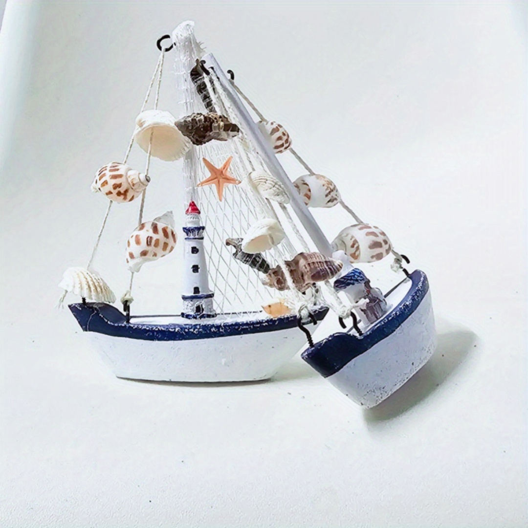 Mediterranean Sailboat Figurines Set