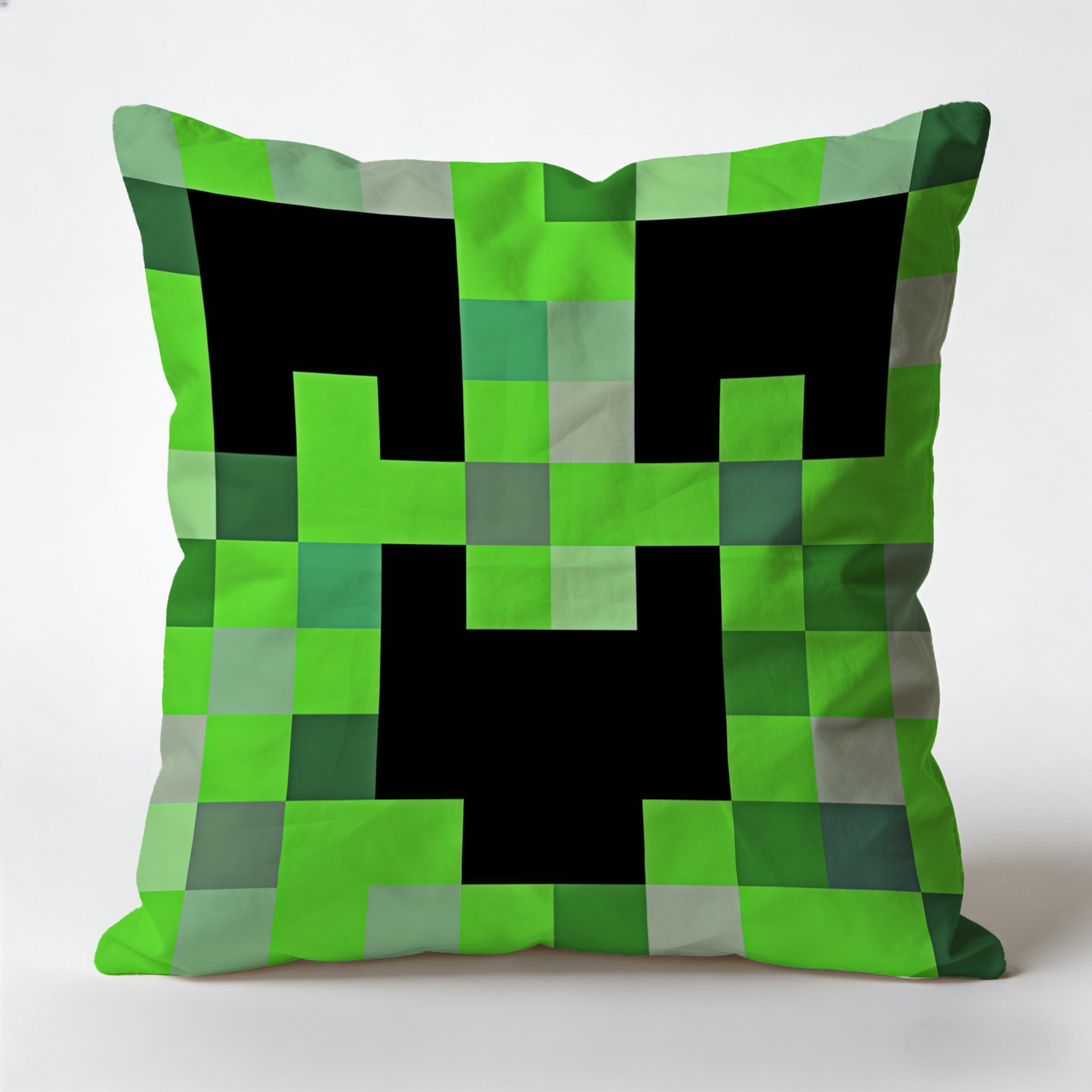 TEMU 1pc, Velvet 2d Single-sided Printed Pixel Art Creeper Game-themed Pillowcase, Suitable For Outdoor, Bedroom, And Living Room Use, Trendy ,
