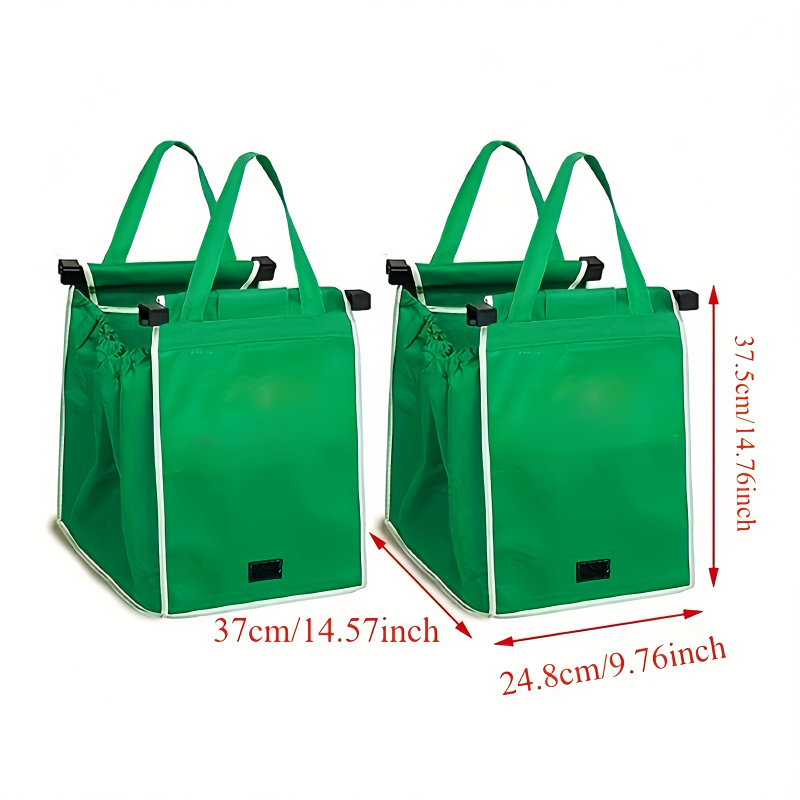 TEMU Lot de 2 sacs de courses réutilisables de grande pour de supermarché, sac fourre-tout durable, pliable et portable, sac pour chariot de