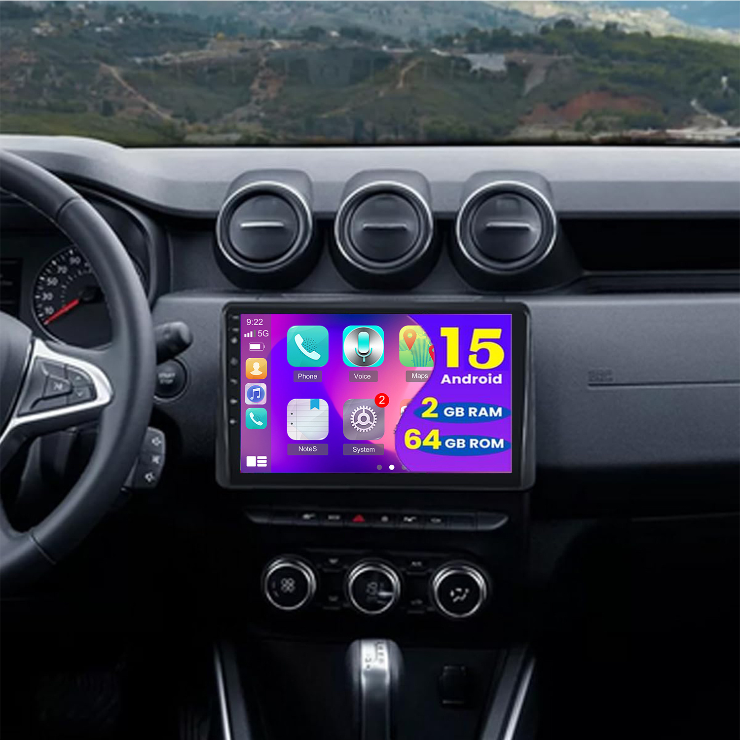 Image of Podofo 2g + 64g Radio For Adventurer Duster 2019-2021, 10.1 Inch Touchscreen 15.0 Radio With Dsp Bt Gps Mirror Fm Rds Usb Reversing