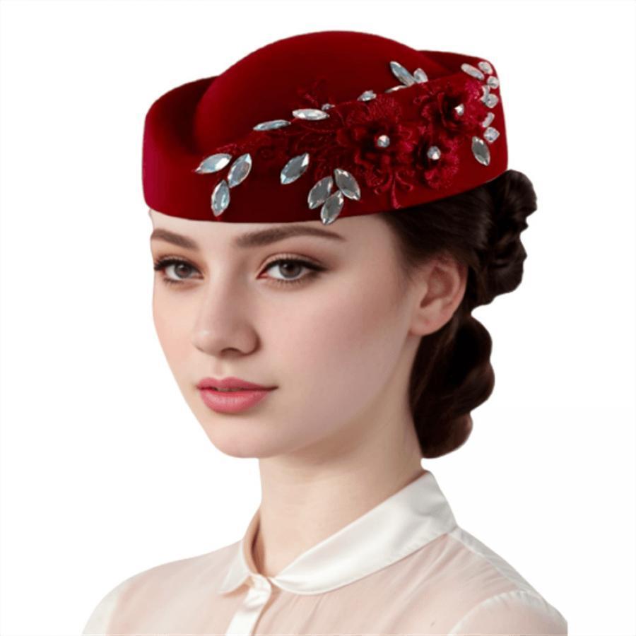 women vintage church tea party hat flower appliqu - Temu