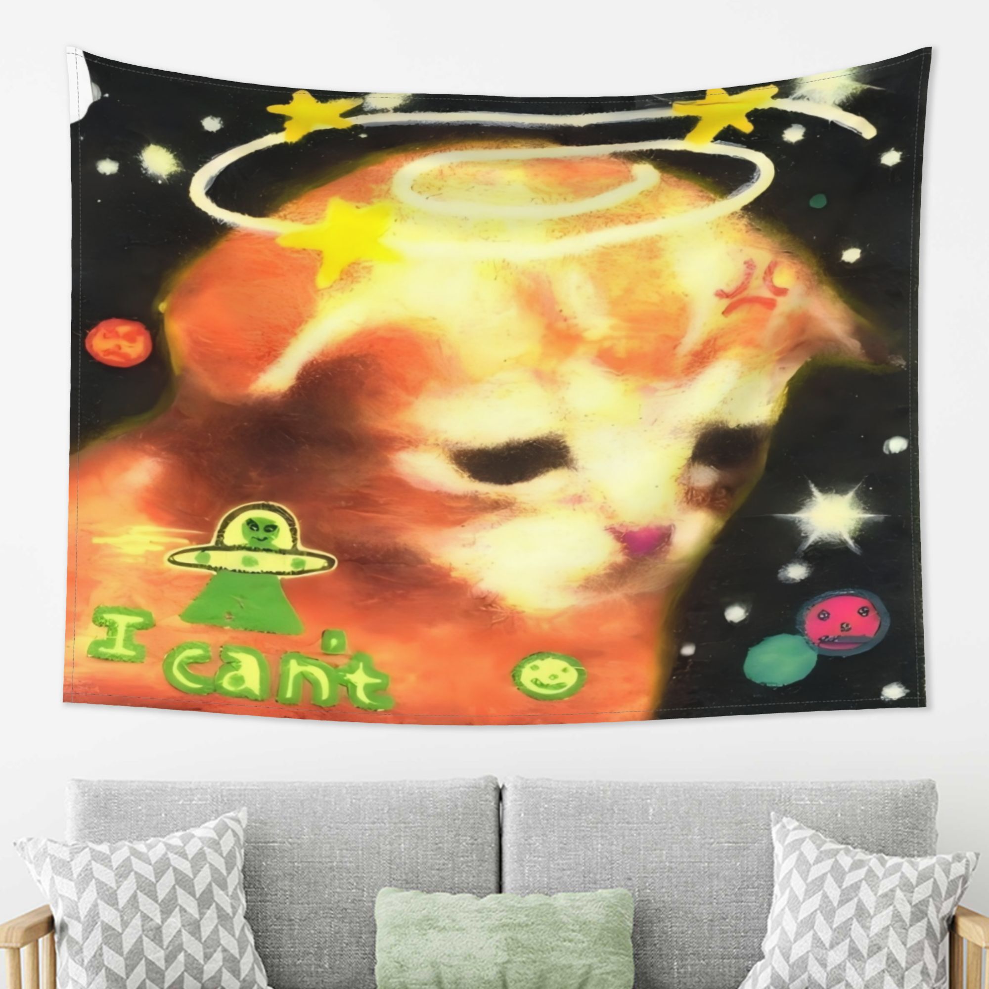 TEMU Y2k Cat Style Tapestry, Aesthetic , Bedroom Decor, Suitable For Various Holidays, Perfect Tapestry Gift, Wall Tapestry For Living Room, Bedroom,