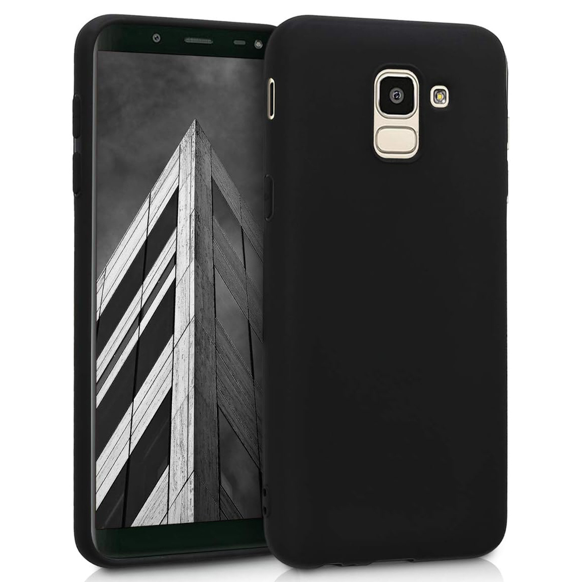 TEMU Phone Case - For Galaxy J6 Case Slim Shockproof Flexible Black Matt Soft Silicone Protective Phone Case Cover