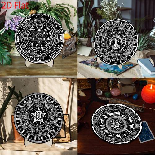 2d flat 1pc bt286 290 year wheel table calendar wooden ornament wicca calendar calendar wheel decor indoor