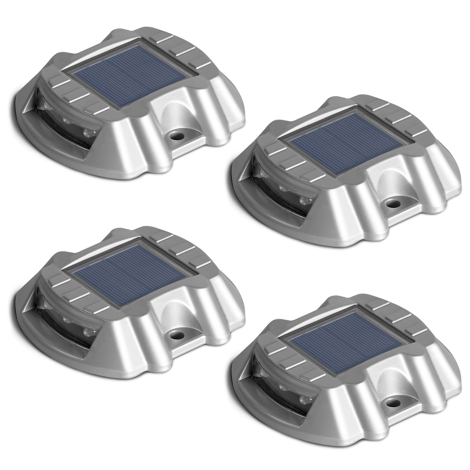 TEMU 4/8/12 Pack Solar Driveway Lights Outdoor, Ip44 Solar Deck Lights, Aluminum 8 Led Lights, Up To 10 , Driveway Path Road Lights For Garden Deck