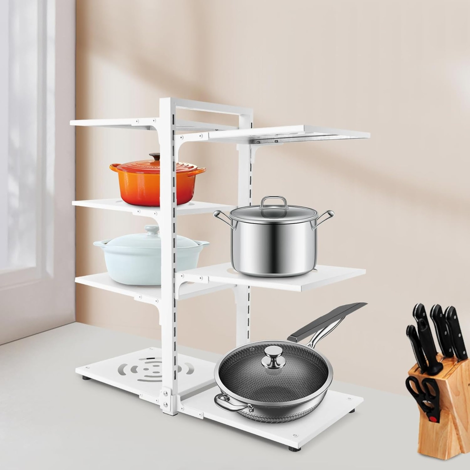 pot pan organizer tier storage rack pan holder pan Temu Poland