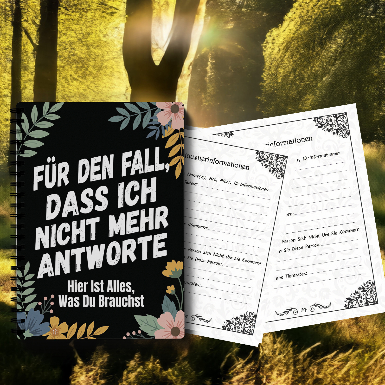 Image of German Version - Planner, End-of- With Important Information Log, Funeral Wishes, Emergency Contacts, Family Instructions, And Messages For Adults And Seniors