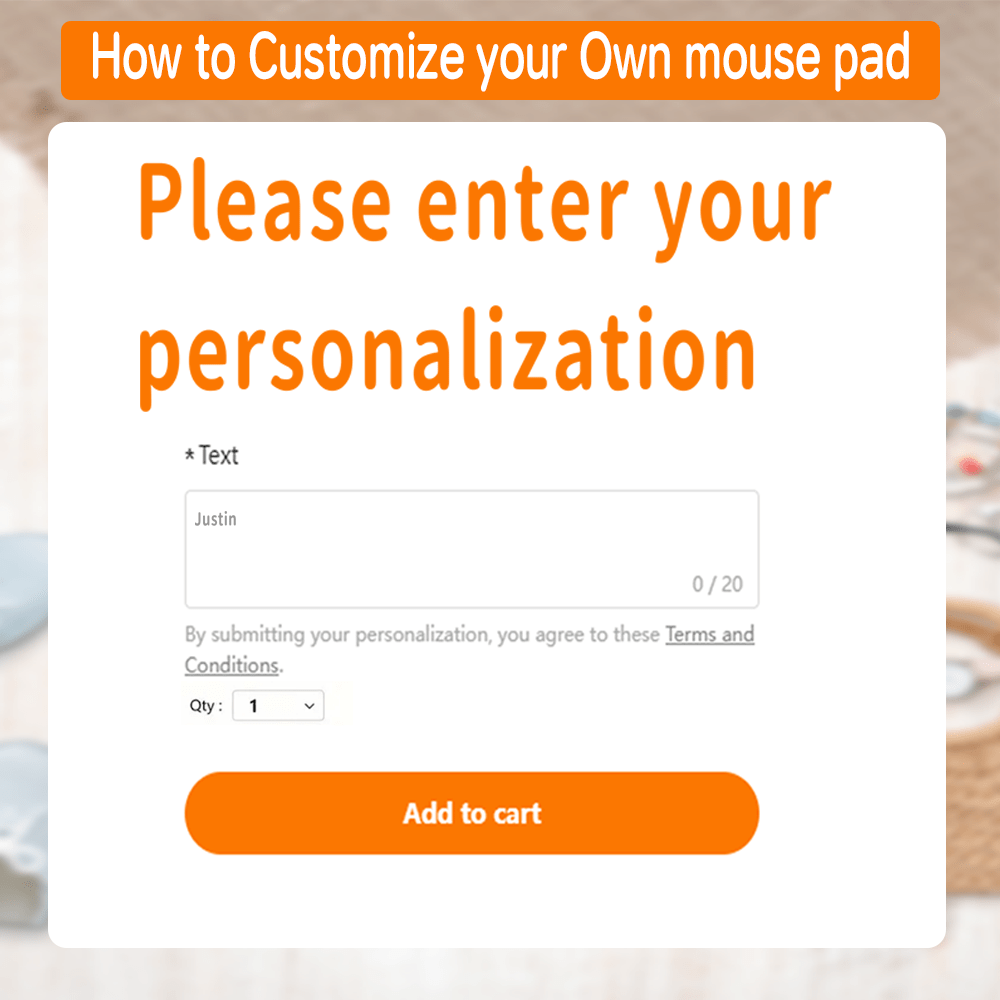 Custom Text Mouse Pad - Giant Size