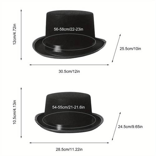 adulmagician hat vintage elegant black top hat soft jazz hat for
