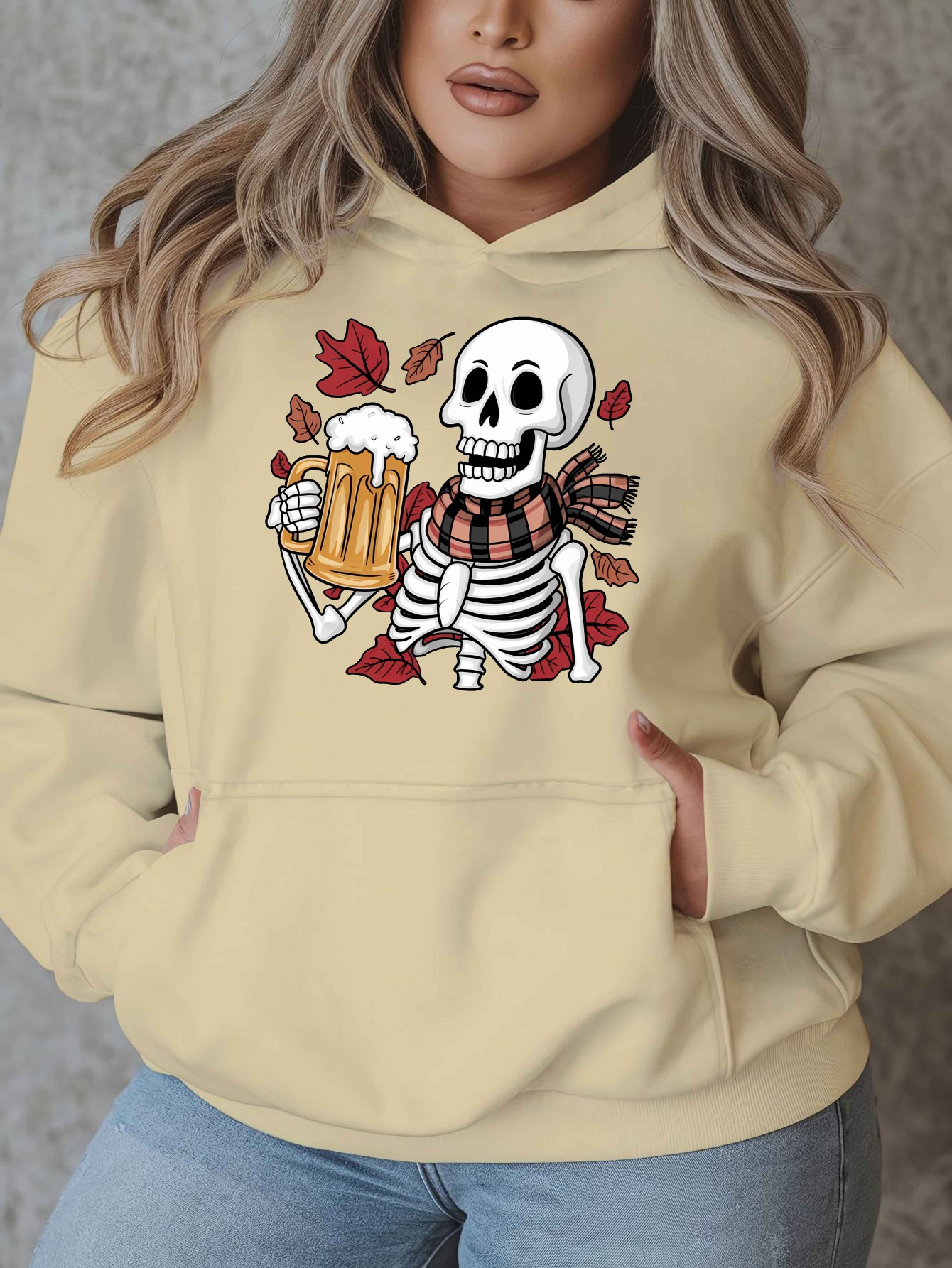 Damen Hoodie Pullover Mit Totenkopf Motiv Cooles Gothic Hoodie Mit