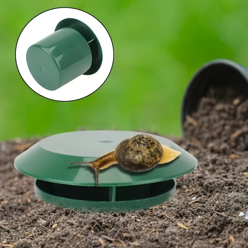 Capcană din plastic pentru melci și melci - Control non-toxic de înaltă calitate a dăunătorilor de grădină, fără rău pentru legume și flori, capcană verde durabilă pentru agricultura urbană și grădinile de acasă, 10x11cm