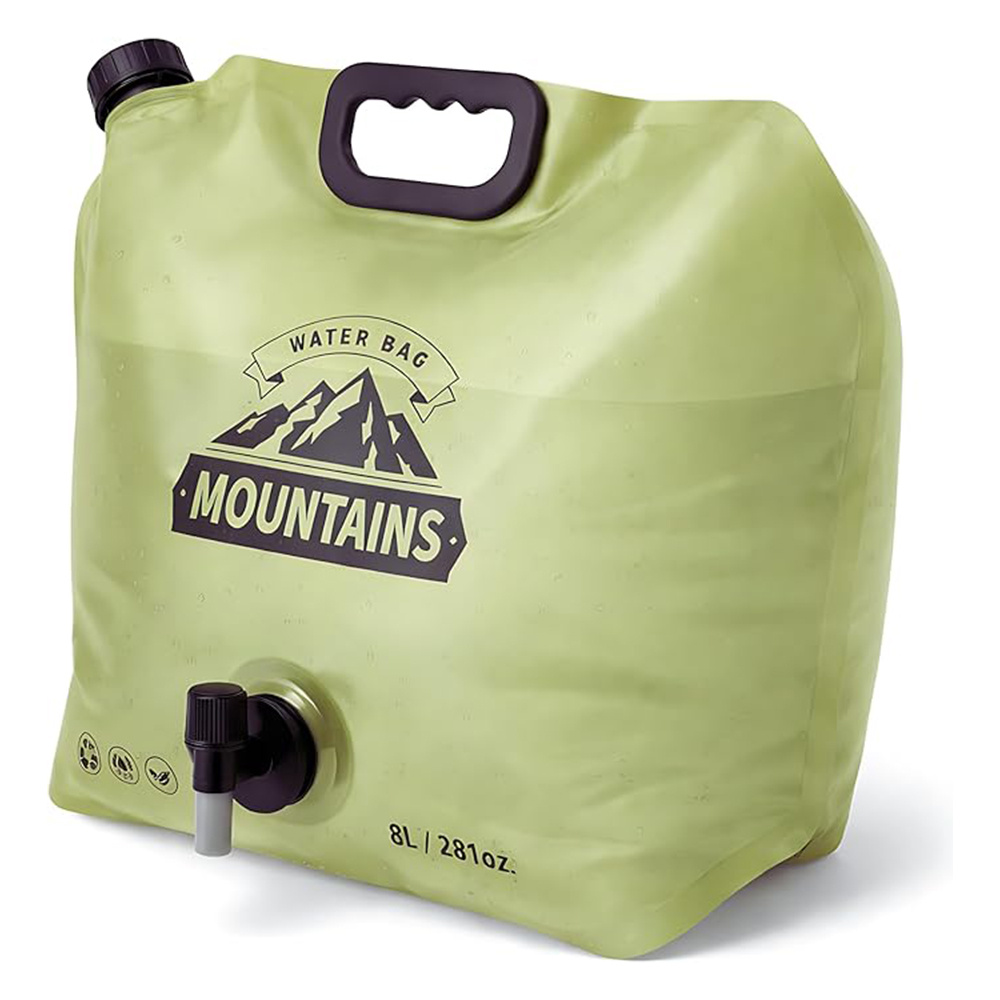 TEMU 2.11-gallon Portable Water Bucket With Faucet - Foldable, Lightweight, And Durable Pet Material; Water Storage Bag For Camping And Travel; Water