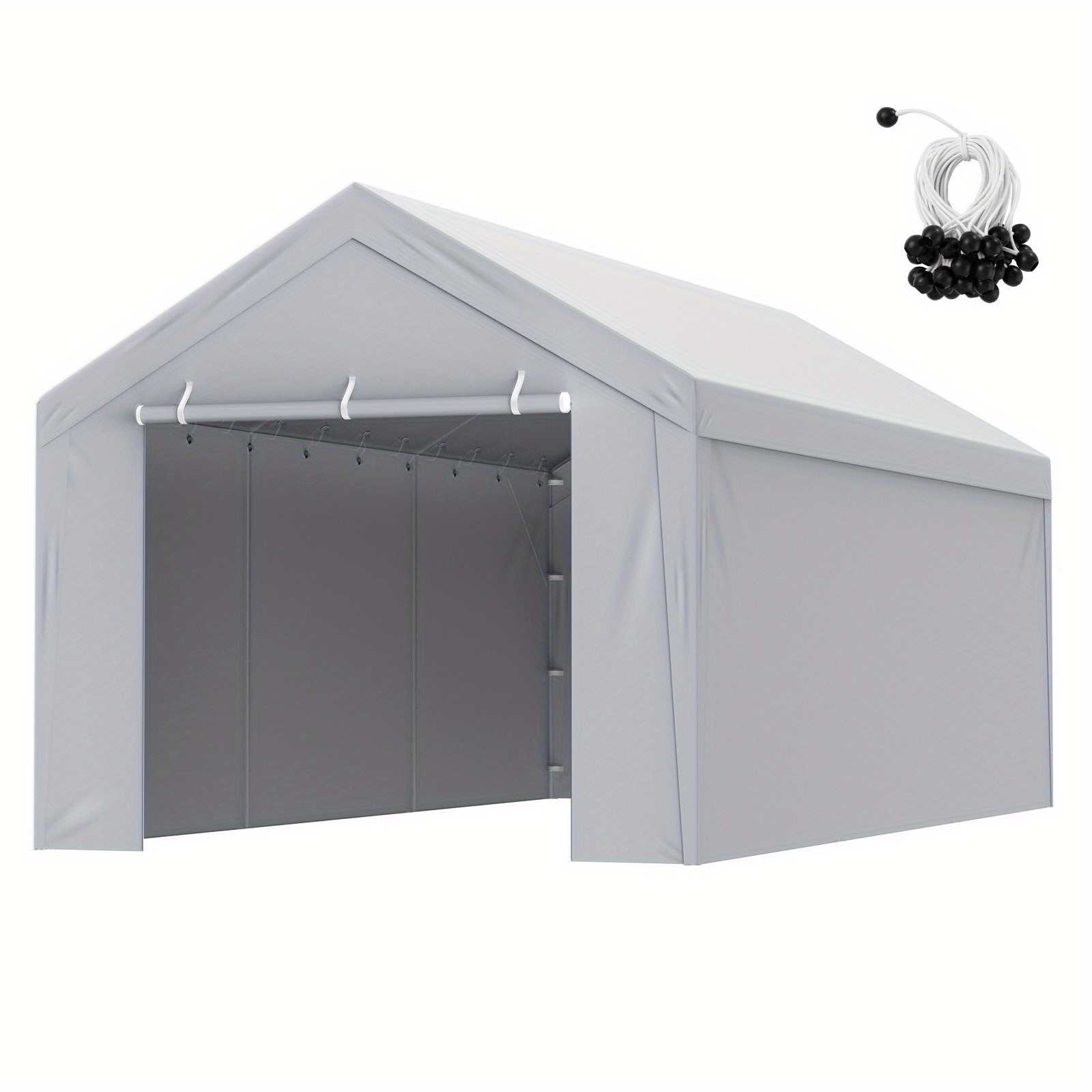 

Happybuy 10x20ft Heavy-duty White Carport Cover - Waterproof & Uv , With , Includes Top & , Garage Replacement (frame ), Vehicle Protection|utility |uv Protection, Waterproof