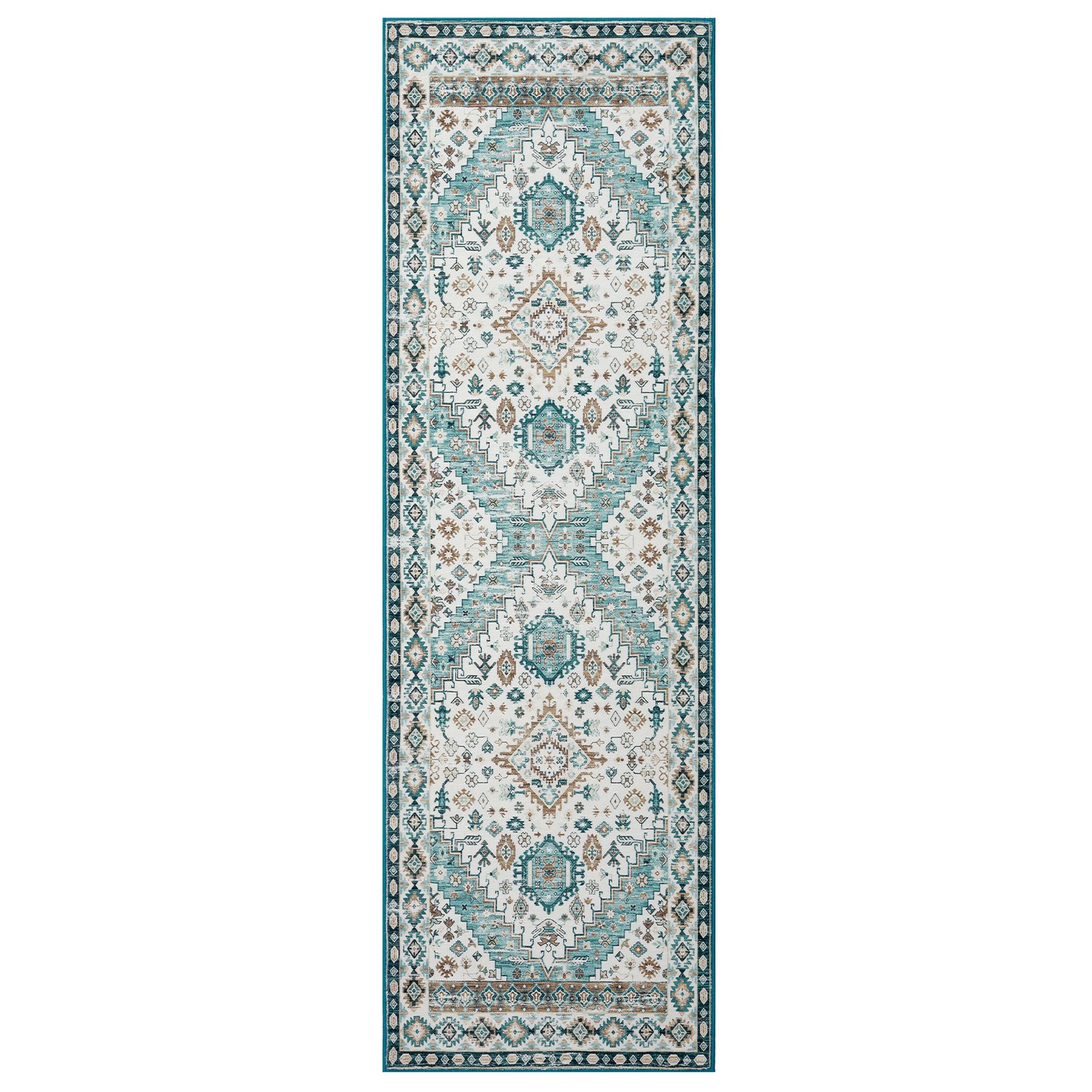 Vintage Runner Hallway Runner 60x230cm Low Pile Foldable Non-shedding Non-slip Area Rug Washable Accent Rug For Living Room Green 2x7.5ft