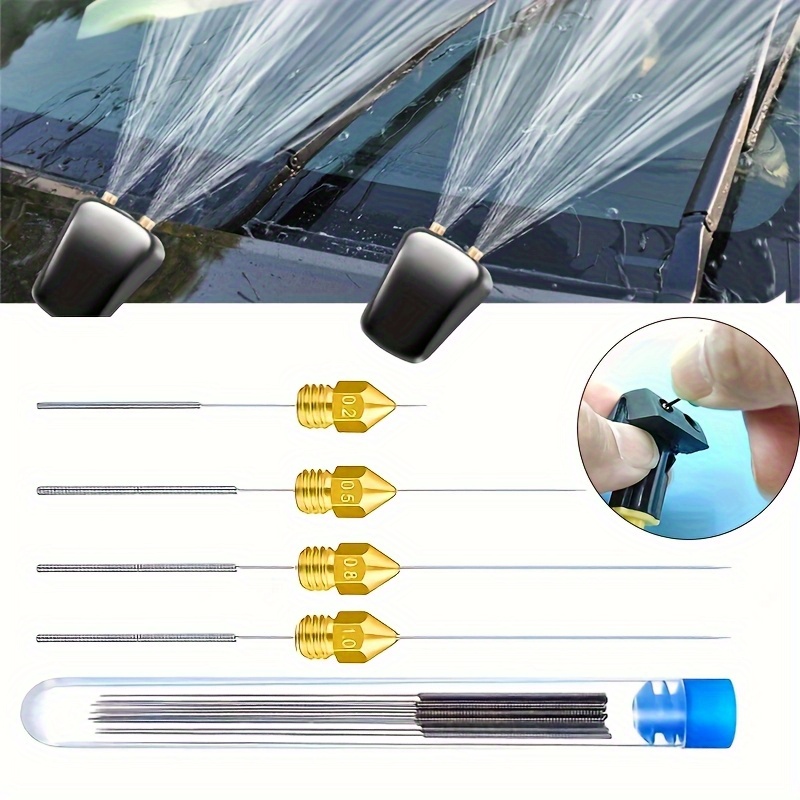 10pcs stainless steel wiper nozzle cleaning kit unclog car glass 3d printer   gas stove outlets rain brush shower head needle cleaning