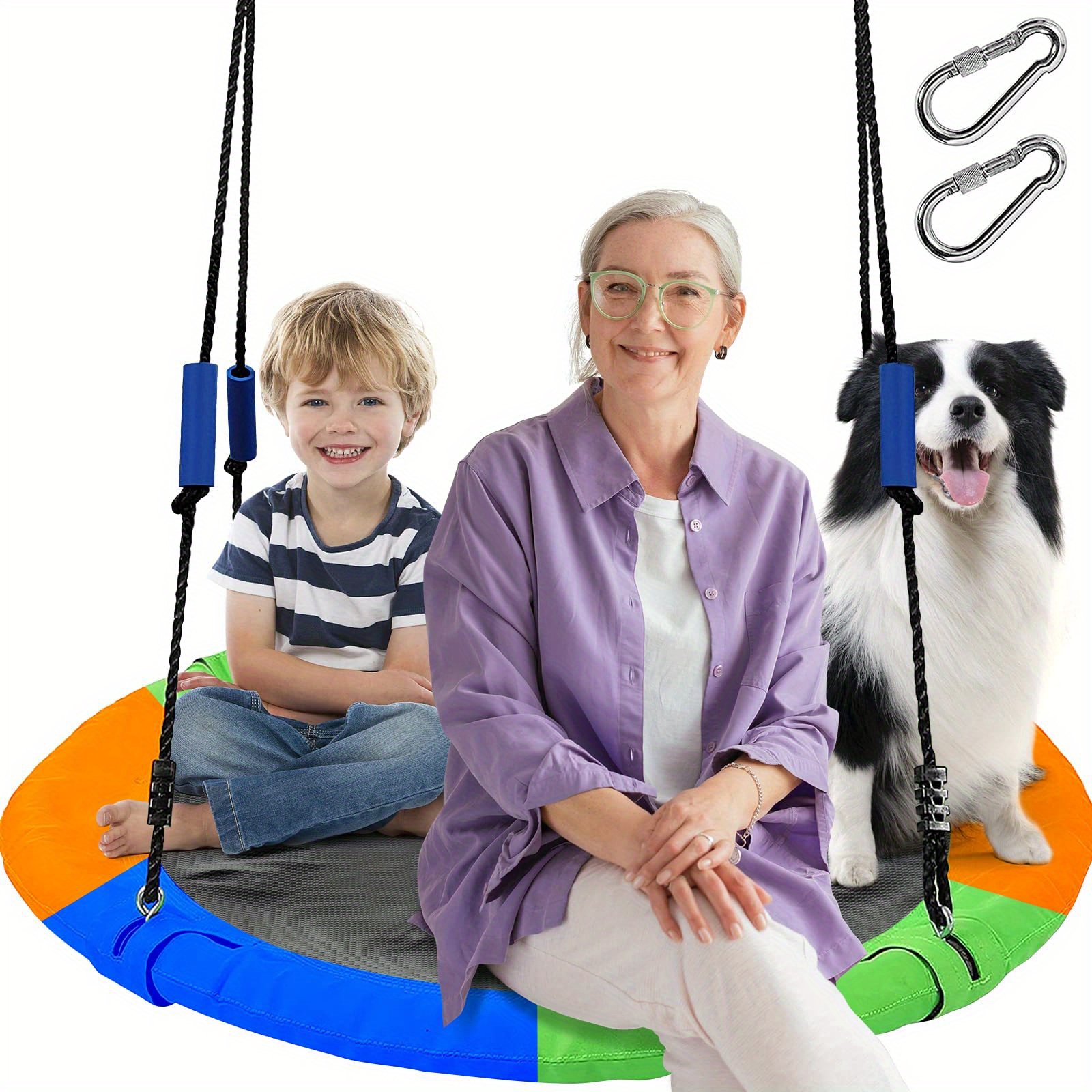 Tree Swings For Outdoor-fitness Swing, 40 Inch Diameter 600lb Weight & Adjustable Hanging Ropes Tree Swings, Great For Playground Swing, Backyard And Games