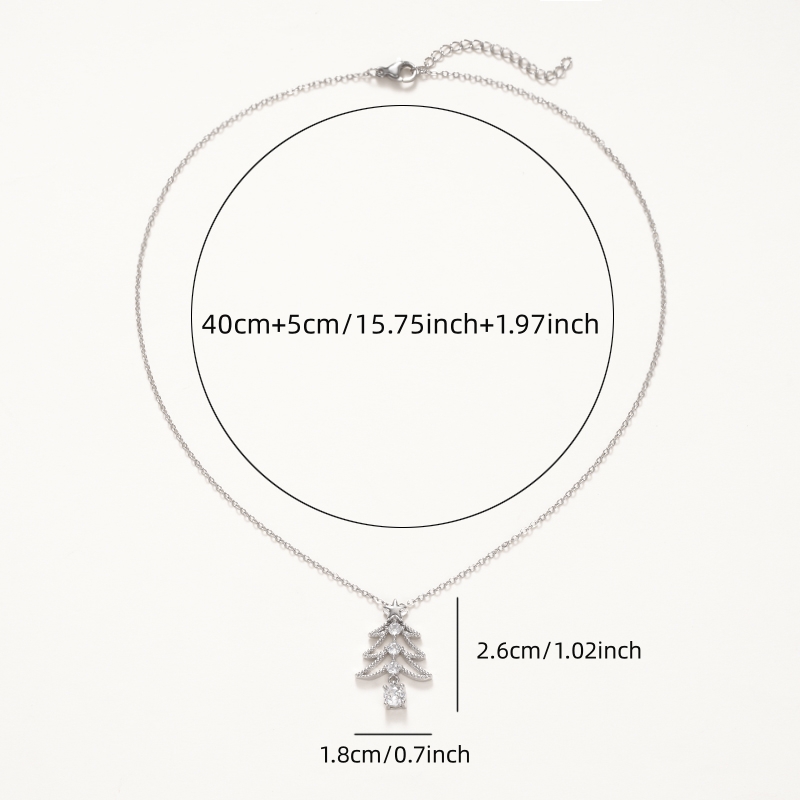 Women's Blingbling Zirconia Christmas Tree Necklace