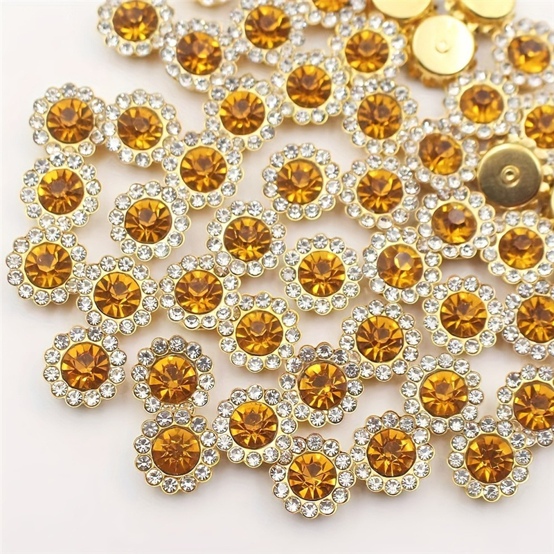 TEMU 72 piezas de pedrería acrílica de capa de 10 mm, con forma de y diseño de base . flores decorativas son ideales para joyería artesanal DIY,