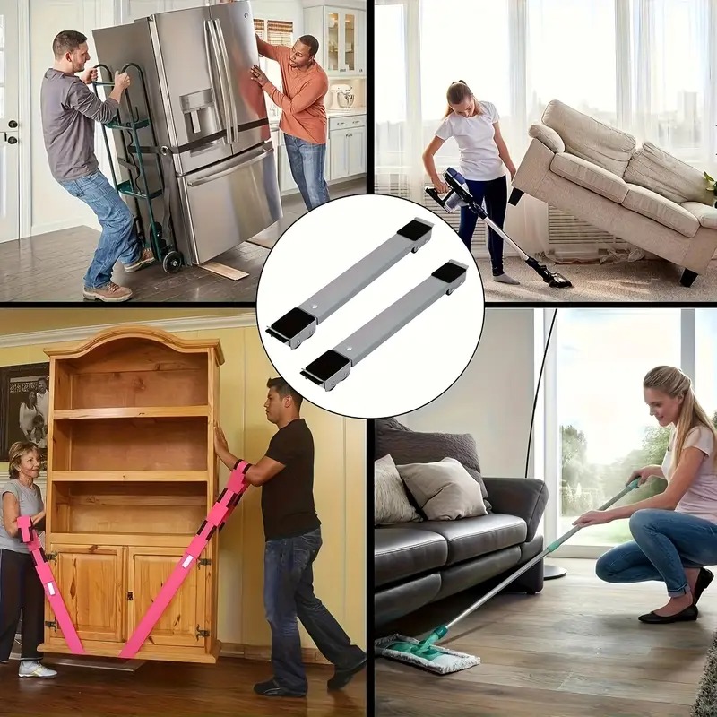 2pcs Household Heavy-Duty Adjustable Mobile Base with Wheels, Appliance Cart, Non-Slip Mat, Stable Load-Bearing Design, Suitable for Refrigerators, Washing Machines, Freezers - Heavy-Duty Metal Structure, for Home And Commercial Use, High-Load Tra
