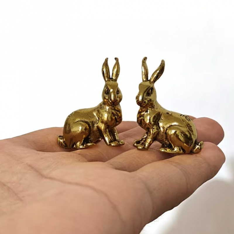 TEMU 2pcs Vintage Golden Solid Zodiac Home Ornaments, Fashionable Small Statues, Office Desk Decorations, Best Gift