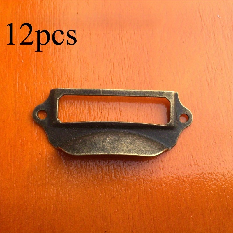 A Set Of Holder Pulls, Label Frame Drawer Knobs For Cabinets, Suitable For Drawers, Cabinets, And Furniture, Bronze-colored Holder Drawer Pulls With Ear Design